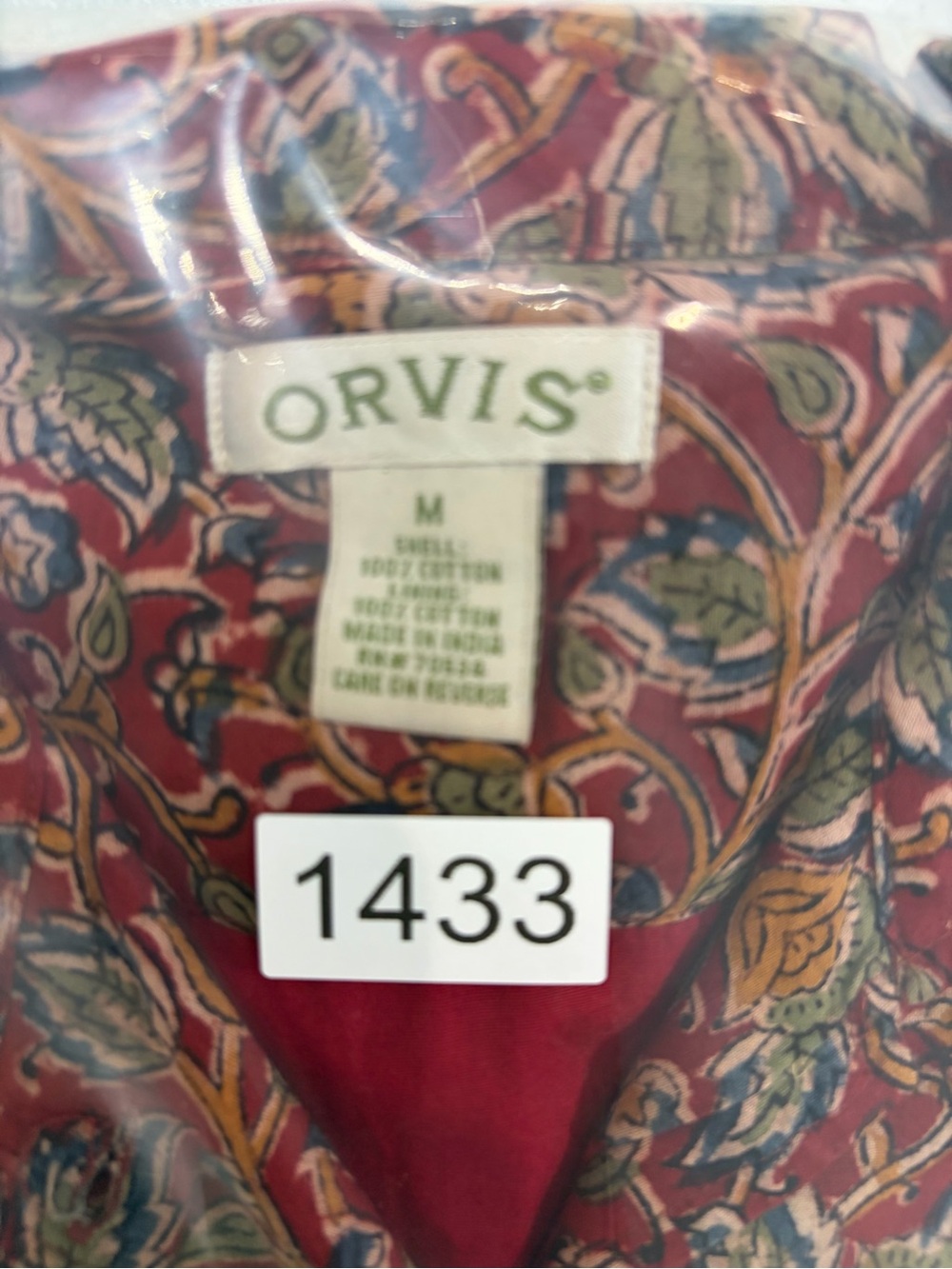 Vintage Orvis Red Floral Button-Front Blazer Jacket (M) - Picture 5 of 5